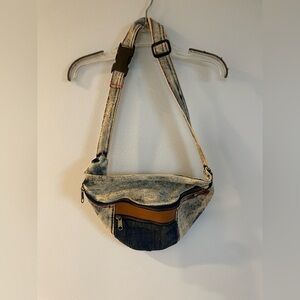 Denim and leather belt/shoulder Bag